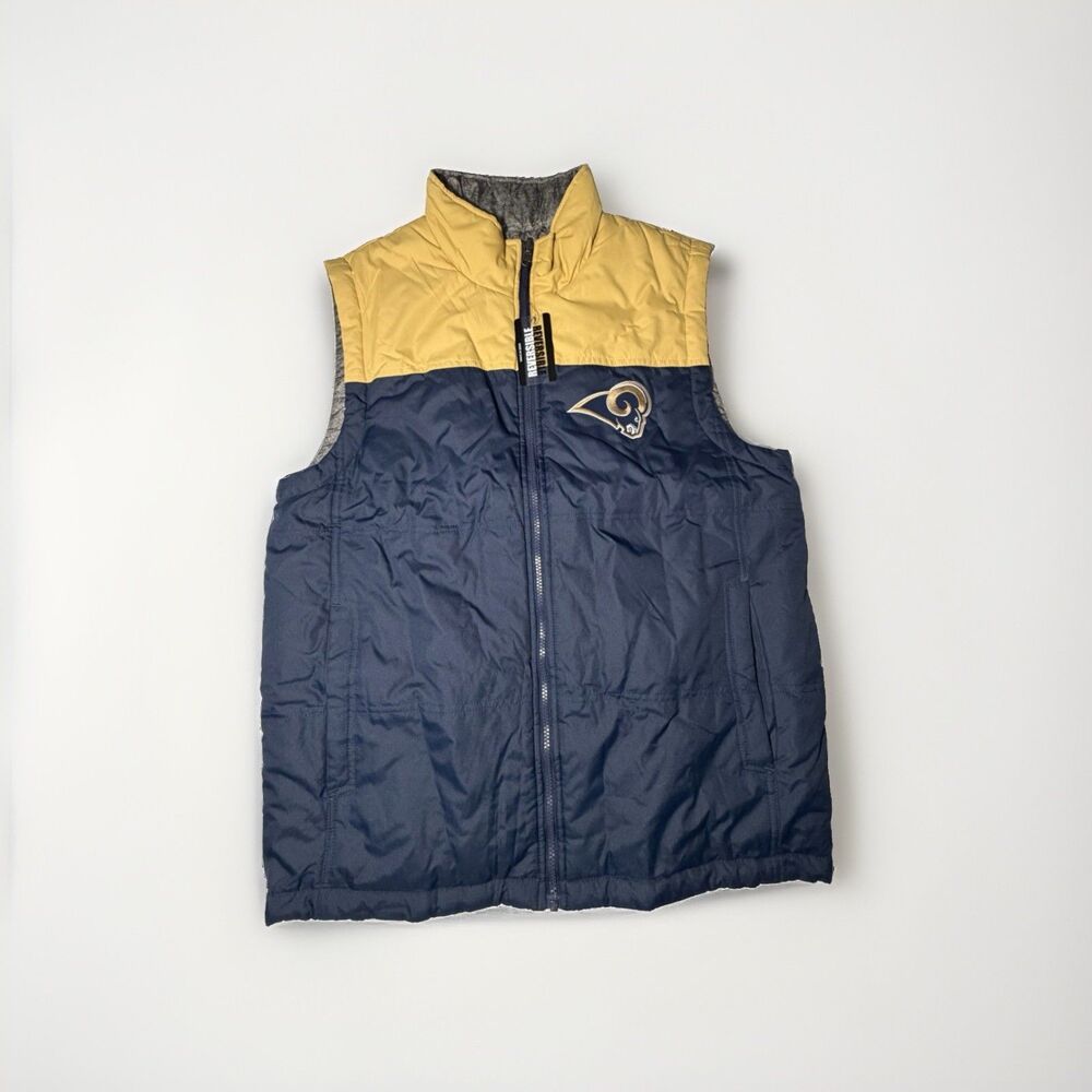 NFL Los Angeles Rams G-III Reversible Puffer Vest Men’s L Blue Gold